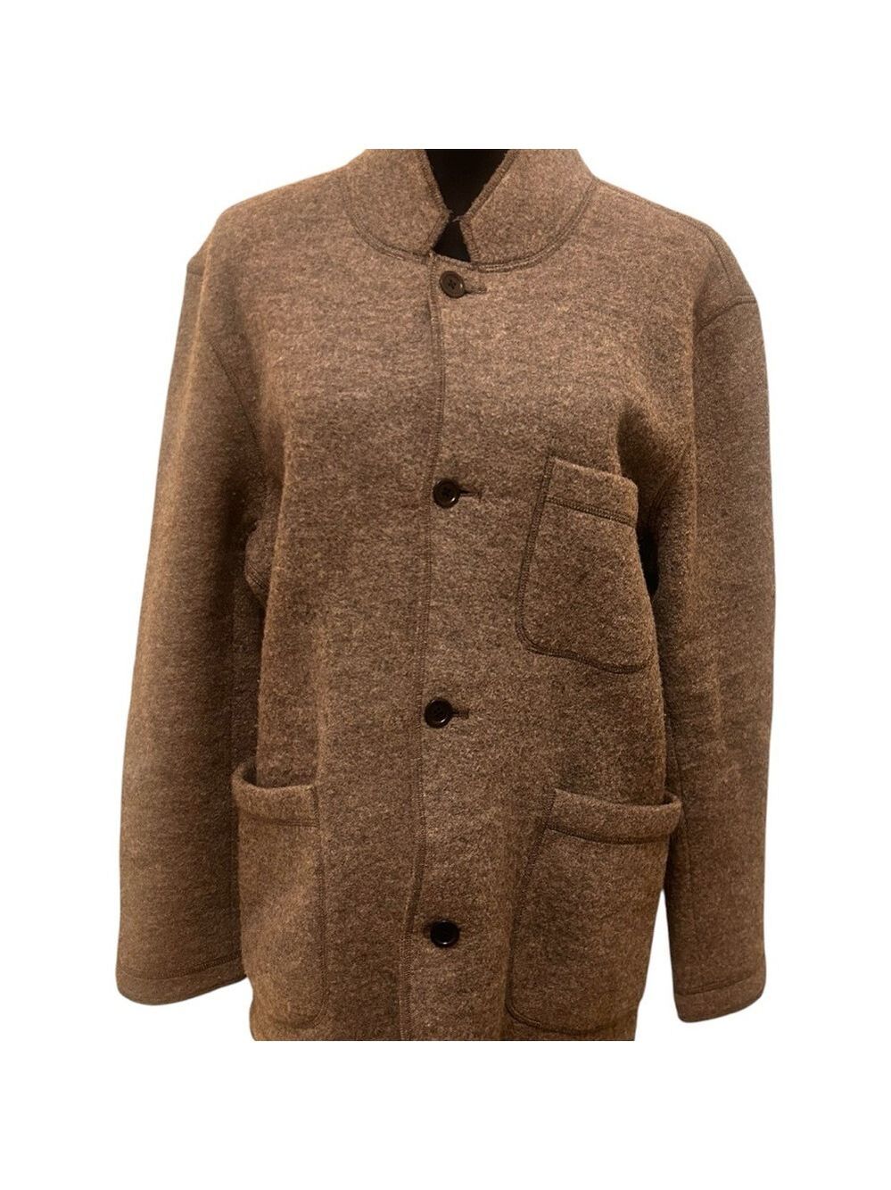 Flint and Tinder Men's Boiled Wool Button-Front Chore Jacket Blazer Minimalist